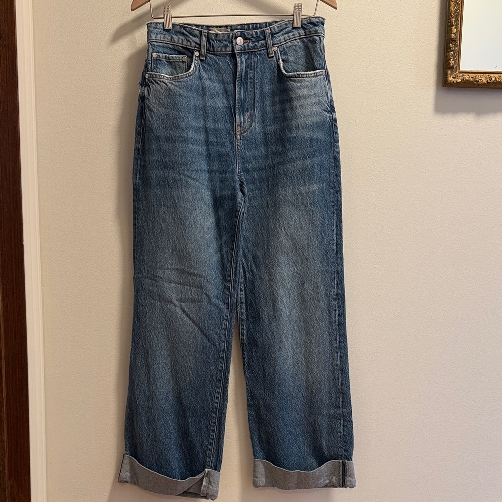 Pilcro Light Blue Denim Jeans with Contrast Stitching